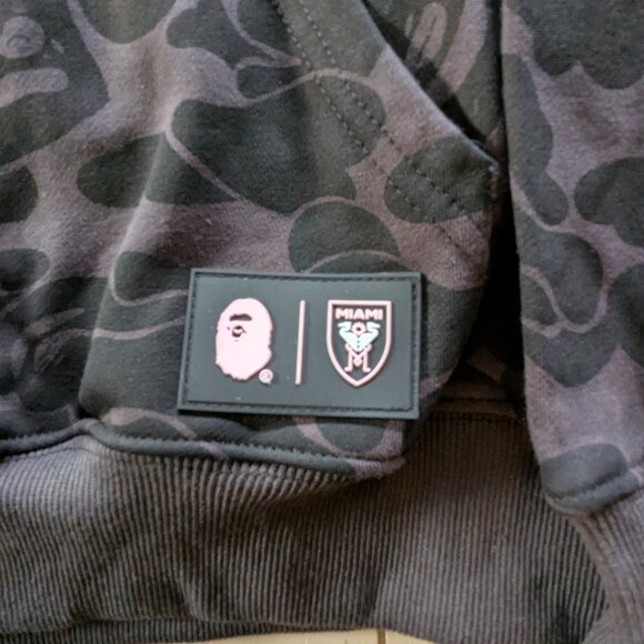 NWT: BAPE (BATHING APE®) X Inter Miami CF Camo Pullover Hoodie Black - Size M - Picture 7 of 10